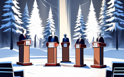 How are debate competition topics typically determined?